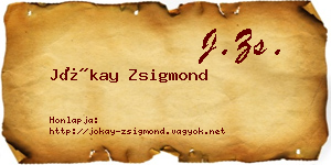 Jókay Zsigmond névjegykártya